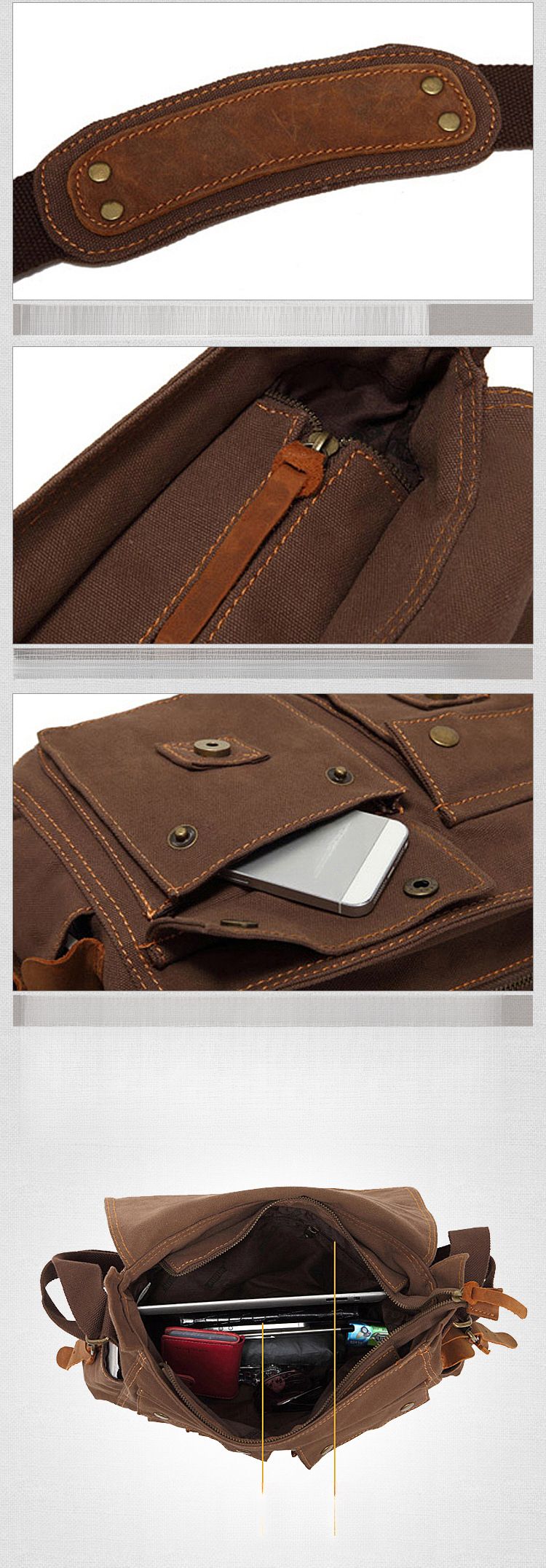 Men's Handbag Large Capacity Laptop Bag Briefcase Shoulder Bag 2025 New Arrival_voghion.com