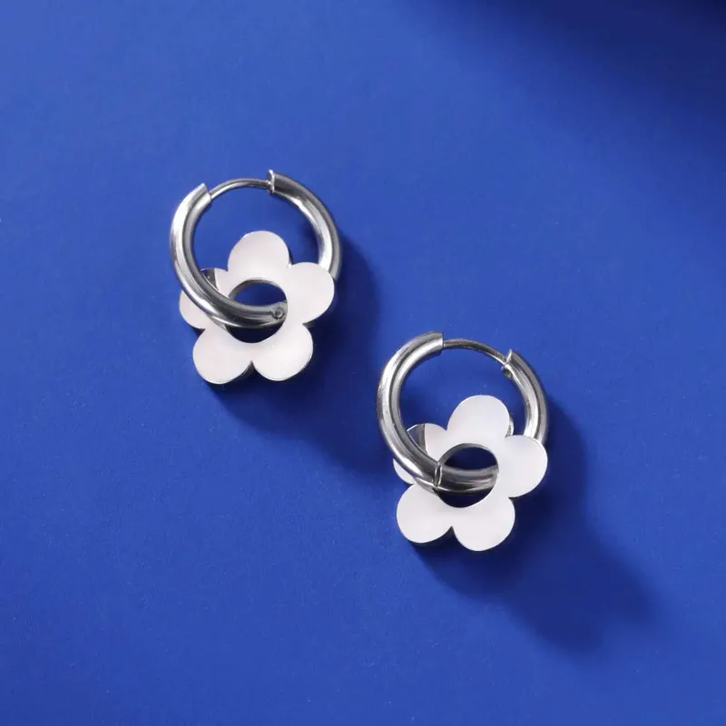 HIPEE Fashion - Orecchini a cerchio circolari a forma di girasole, semplici e rimovibili, in acciaio inossidabile, per ragazze, regalo di gioielli per feste di compleanno_voghion.com