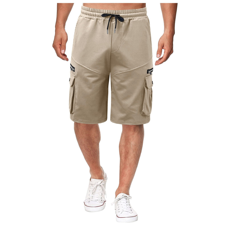 2024 Summer New Workwear Shorts, Pure Cotton Loose Size 5/4 Pants, Men's Multi Bag Casual Pants_voghion.com