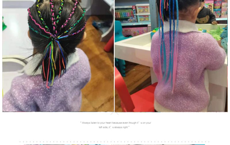Children's performance colorful ponytail small dirty braid braid rope colorful hair extension rope color extension rope colorful dirty braid rope_voghion.com