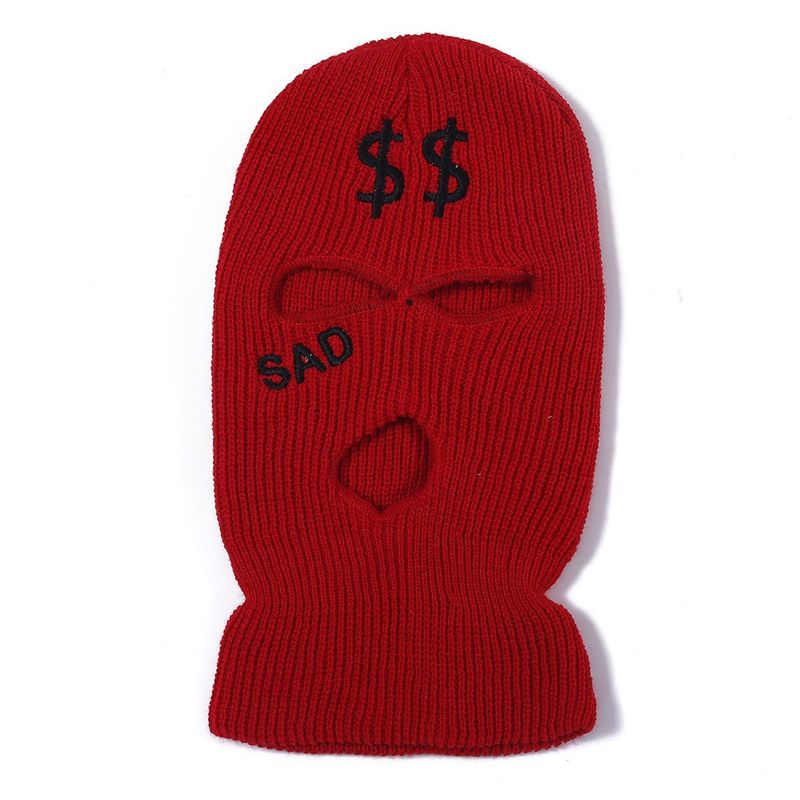 Berretto lavorato a maglia con lettera SAD - Scaldacollo invernale caldo per sci e ciclismo, cappello unisex in acrilico elasticizzato in 12 colori, cappello da sci e ciclismo, cappello di lana per uomo e donna_voghion.com