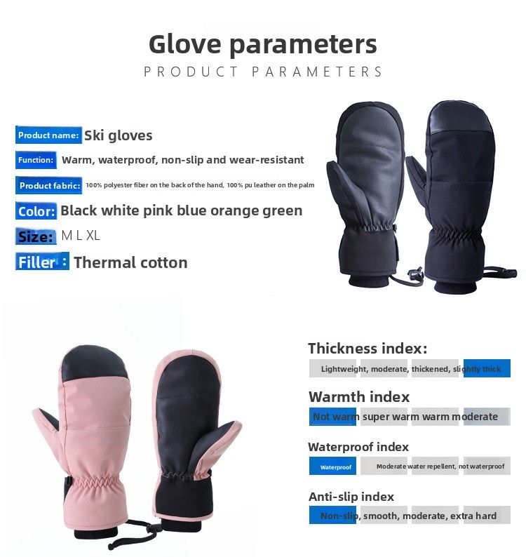 New Upgraded Winter Snowboard Gloves Inner Five-finger Warm Gloves Touch Screen Waterproof Ski Gloves Stew_voghion.com