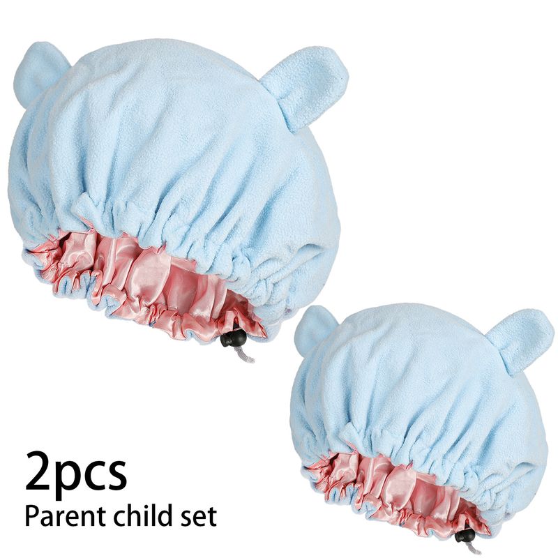 Cuffia da notte con cartoni animati, set per genitori e bambini, nuova cuffia per capelli in raso a doppio strato regolabile e velluto, cuffia per la cura dei capelli_voghion.com