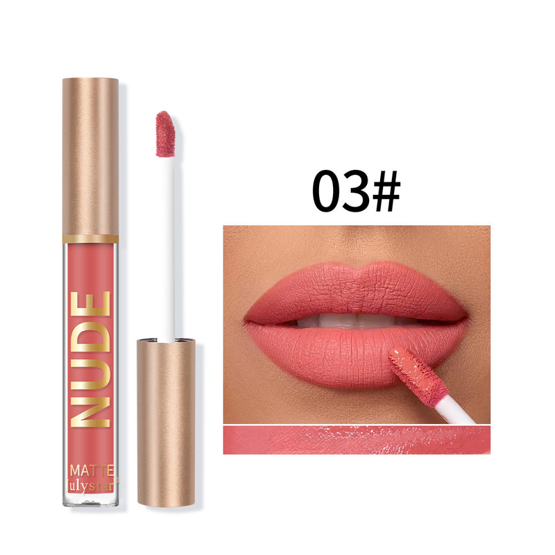 Makeup matte velvet, fading gloss, natural and long-lasting three-dimensional, non stick to cup lip gloss lipstick_voghion.com