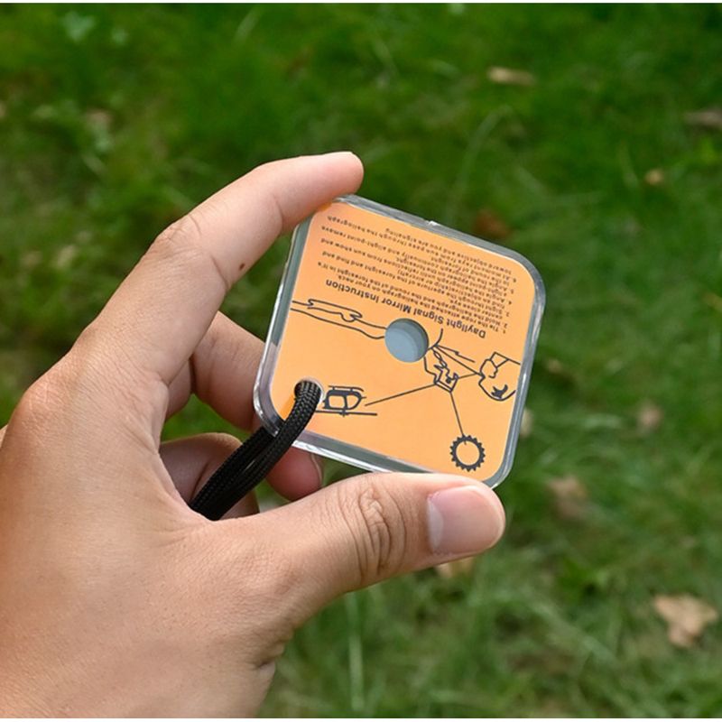 Espejo de señales de supervivencia - Herramienta reflectante SOS de grado militar con orificio de observación | Doble uso: espejo de maquillaje y dispositivo de señalización de emergencia_voghion.com