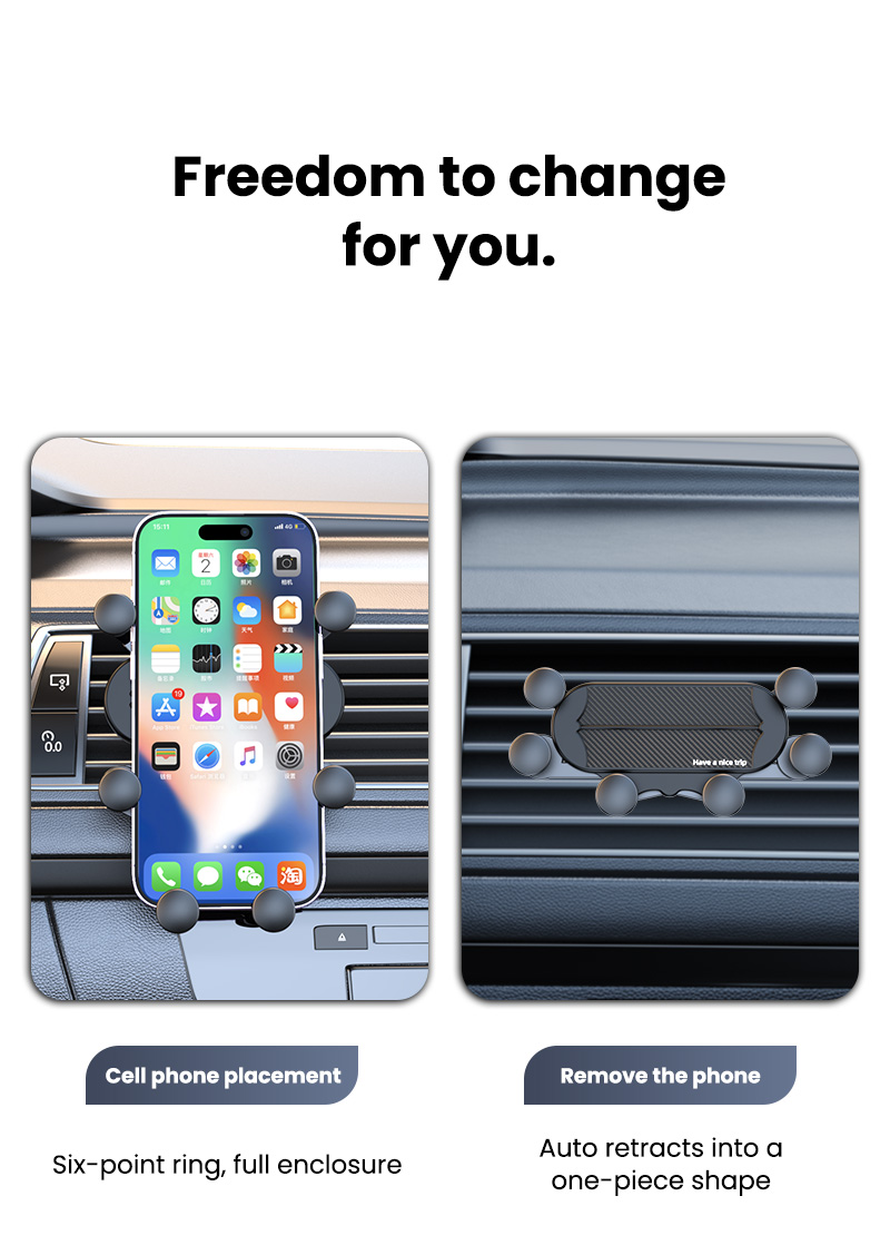 Autotelefon-Schwerkrafthalterung, Sechs-Punkt-Handyhalterung, geeignet für iPhone, Samsung-Smartphone-Halterung, Unterstützung für Smart_voghion.com