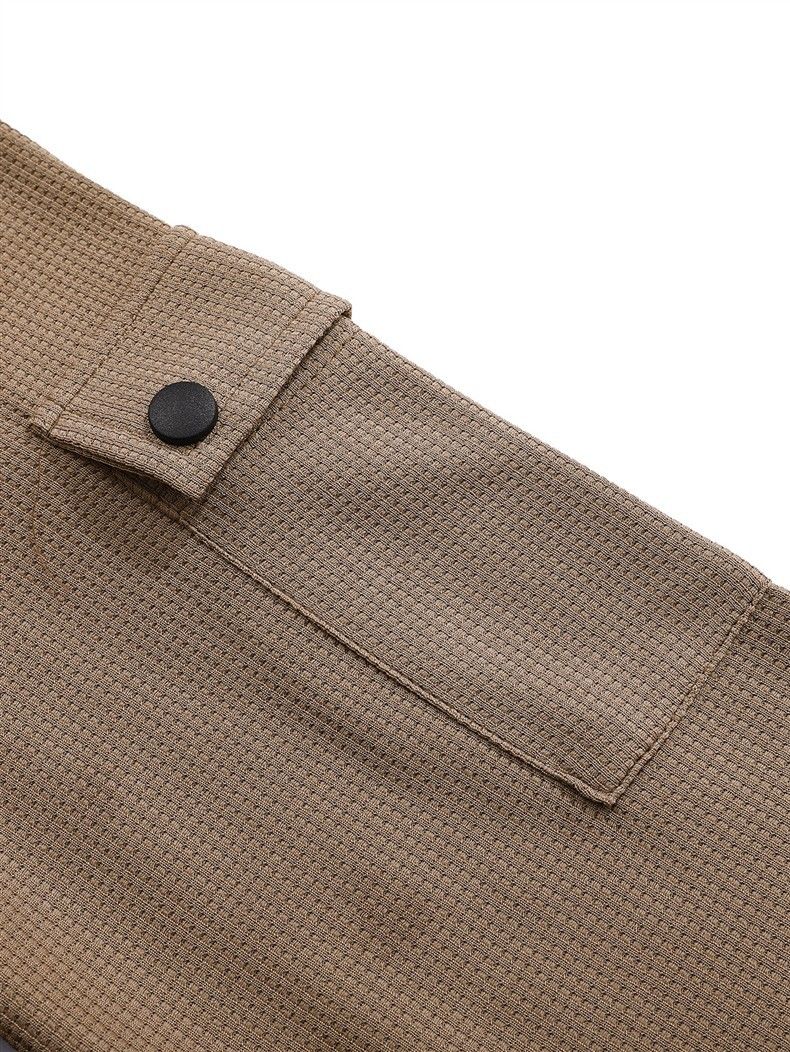 Men's T-Shirt: Double-Layer V-Neck Oversized Base Layer For Fall/Winter Fashionable Patchwork Design Long-Sleeve T-Shirt_voghion.com
