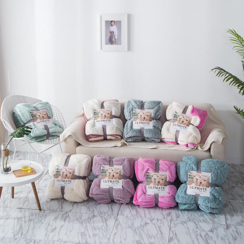 European and American trendy brand ins lamb plush blanket, crystal plush cover blanket, double layer blanket, coral plush four season blanket_voghion.com