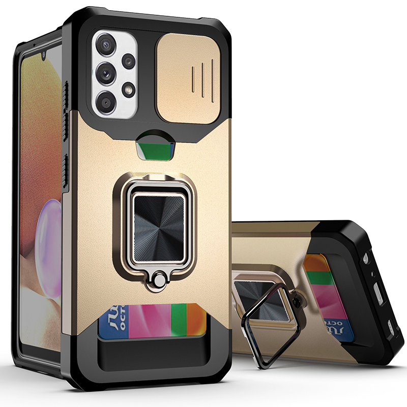 Slide Camera Lens Protector Armor Case For Samsung Galaxy A03S A12 A13 A14 A22 A23 A32 A33 A34 A42 A52 A53 A54 A72 A82 Card Slot Bumpers Ring Cover_voghion.com
