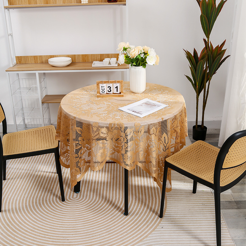 Tavolo rotondo in pizzo di lusso nordico leggero in tessuto Hotel Matrimonio Decorazione per la casa Tavolo da tè Tavolo rotondo in tessuto Art_voghion.com