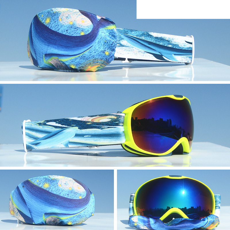 Unisex Children's ski goggles Large spherical glasses Cocker goggles/double anti-fog_voghion.com