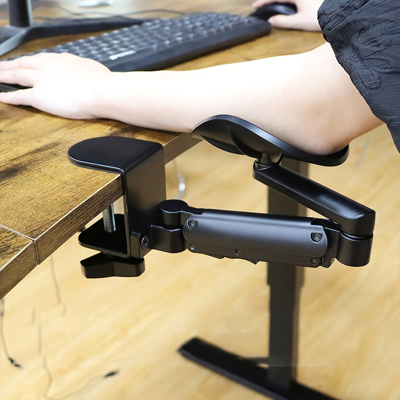 Verstellbare ergonomische Armlehnenstütze für den Schreibtisch | Handgelenkstützenverlängerung aus Legierung | Drehbarer Ellenbogenpolsterhalter | Armpolster für den Heimcomputer im Büro_voghion.com