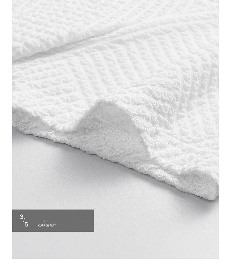 Maglietta a maniche corte con scollo rotondo, semplice e casual da lavoro, in tessuto jacquard di schiuma sottile, da uomo_voghion.com