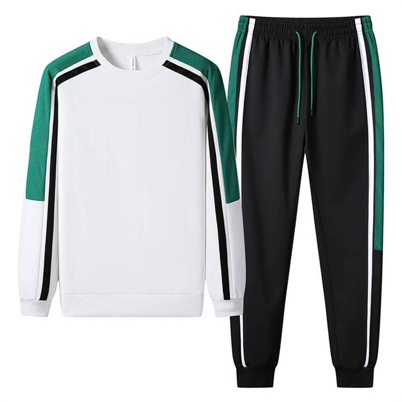Spring Autumn 2025 Fashion Tracksuits Youth Men's Round Collar Long Sleeve Sweatshirts + Lace-Up Sweatpants 2 Piece Casual Spost Sets M-4XL_voghion.com