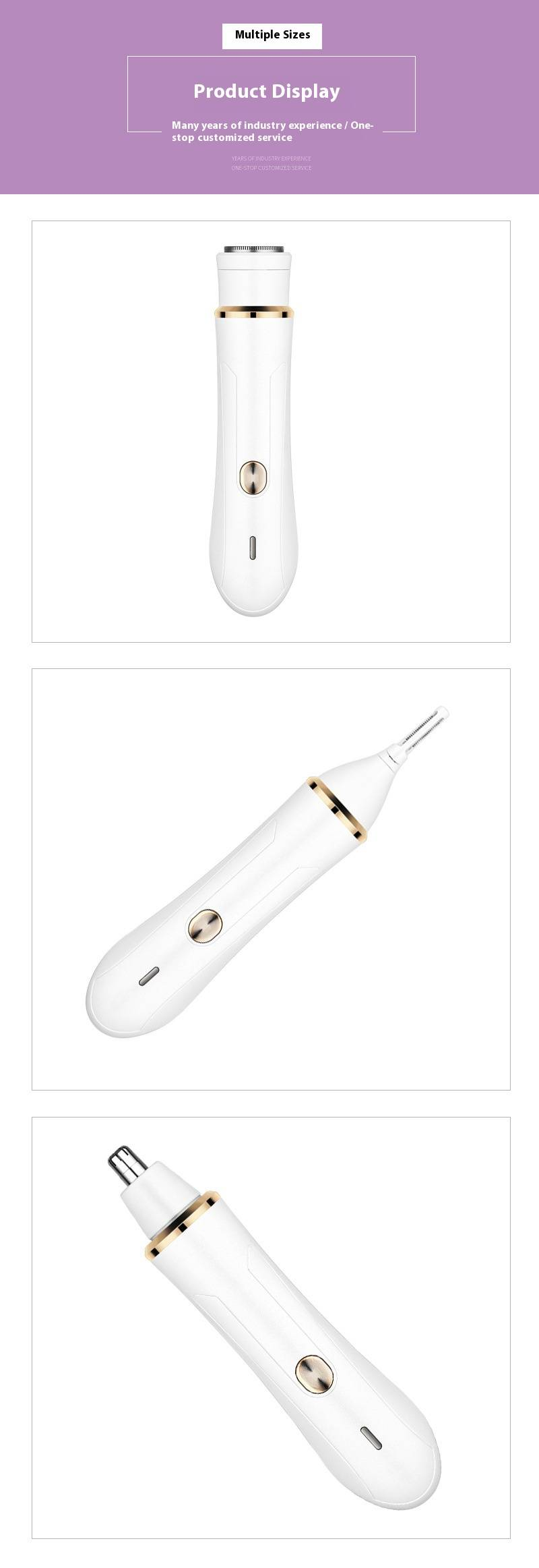 Rasoio elettrico Surker 4 in 1 per donna, ricaricabile tramite USB, impermeabile e indolore per la rimozione dei peli di viso, gambe, bikini e ascelle_voghion.com