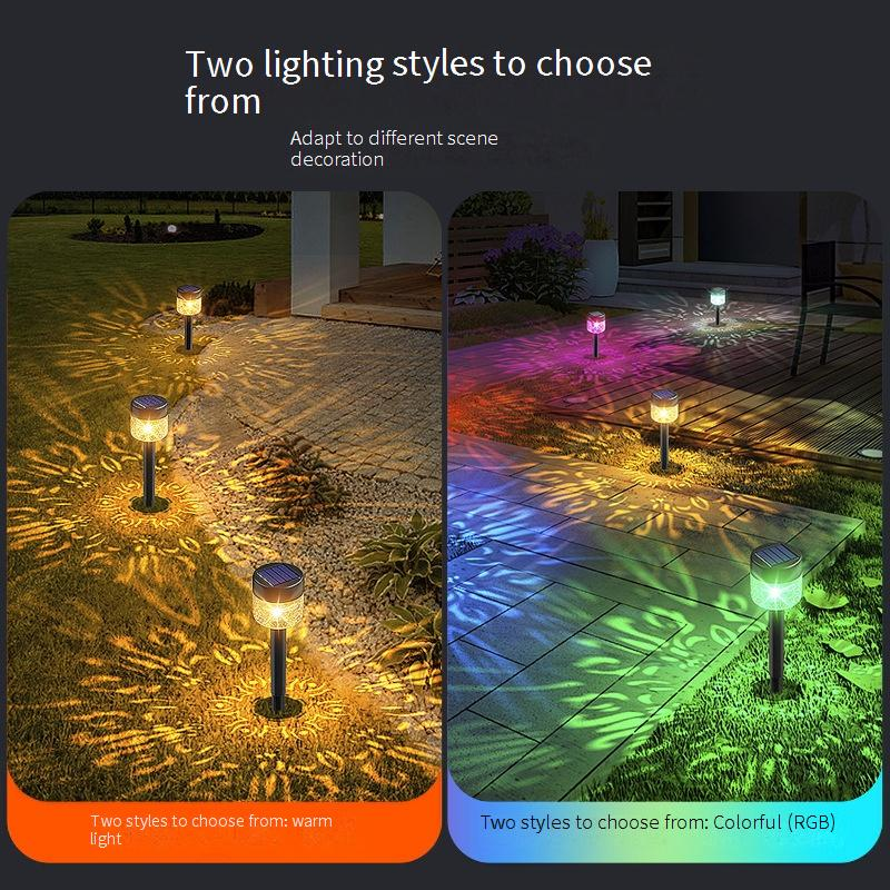 Waterdichte zonne-tuinverlichting met holle projectie, buitenzonne-grondspots, padverlichting met bewegingssensor voor tuin en terras_voghion.com