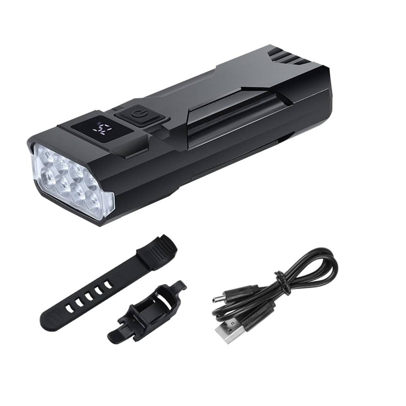 Faro anteriore per bicicletta a 8 LED, indicatore di alimentazione con ricarica USB, luce anteriore per bicicletta super luminosa, impermeabile_voghion.com