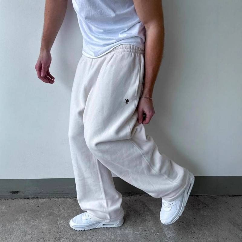 Pantaloni della tuta da uomo, pantaloni da jogging hip-hop unisex alla moda, larghi e con doppia vita – Pantaloni della tuta hip-hop oversize con look a strati (grigio/nero, S-2XL)_voghion.com
