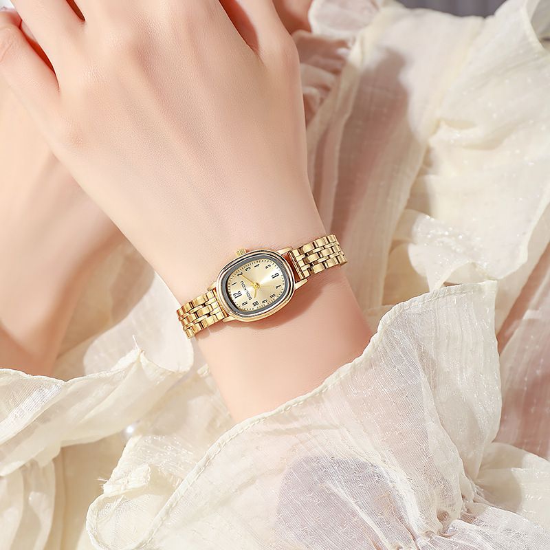 Orologio da polso da donna con cinturino in acciaio, nuovo, al quarzo, stile vintage, alla moda, digitale, semplice_voghion.com