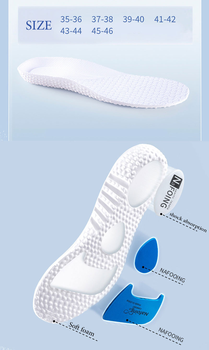 EVA-schoenen Zool Schok Orthopedische binnenzool Absorptie Deodorant Ademend kussen Hardloopinlegzolen voor voetboogondersteuning_voghion.com