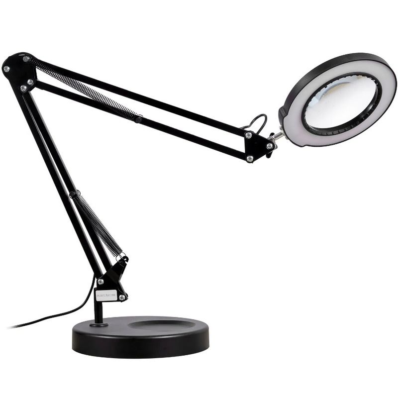 Desk Lens Glass Light With Lamp 64 Light 5X And Glass With Base 2-in-1 Clamp Magnifying LED 4.3 Stand And Magnifier Magnifying_voghion.com