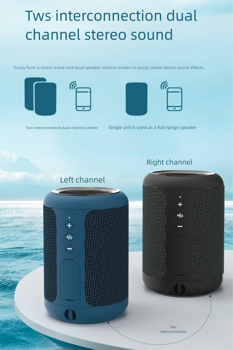 High-end Bluetooth High Volume Super Bass Subwoofer Square Wireless Portable Waterproof Mini Speaker Car Outdoor_voghion.com