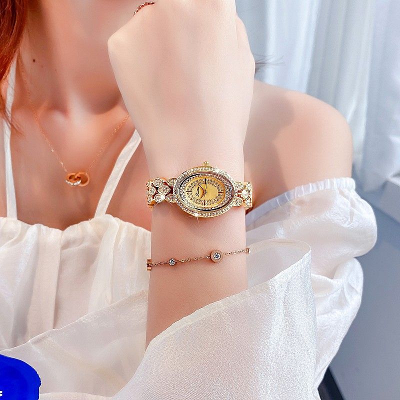 Scottie Oval 9205 Fashion Steel Band New Gaudí Women's Watch With Diamond Inlay Starry Sky_voghion.com