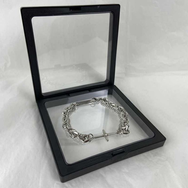 Leichtes Luxus-Kreuz-Doppelschicht-Armband mit Diamantbesatz, trendiges Herren-Ins-Nischendesign, Hip-Hop, einfach, vielseitig_voghion.com