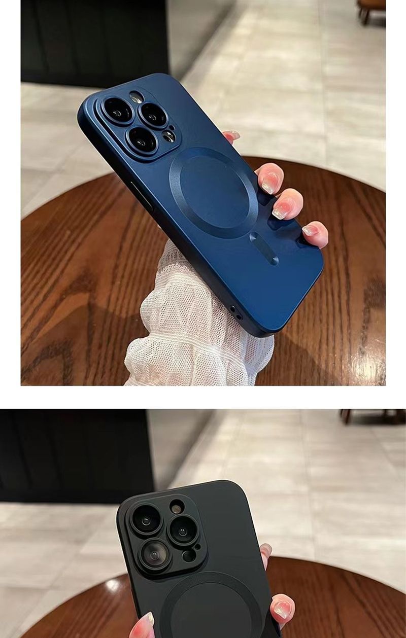 Mag Safe Matte Phone Cases For IPhone 11 13 12 14 15 Pro Max Plus Luxury Magnetic Shockproof Case Camera Lens Protector Cover_voghion.com