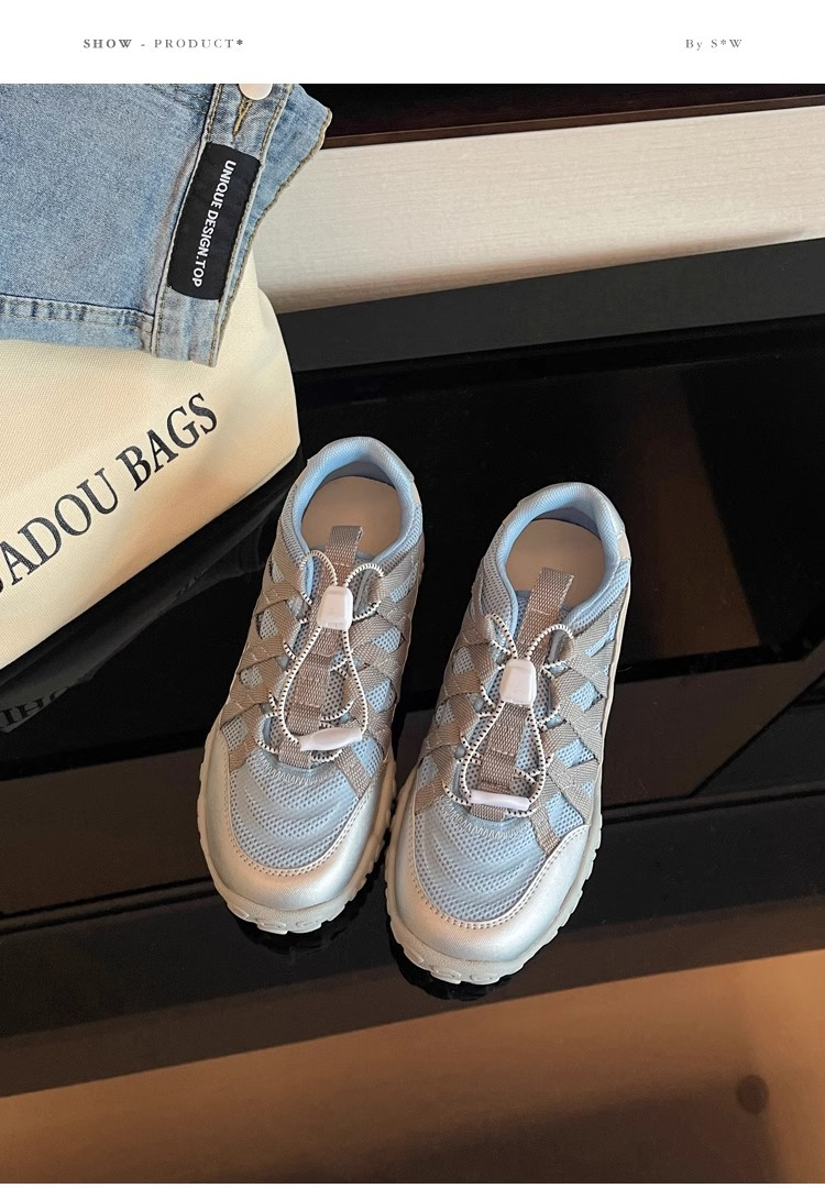 Primavera e autunno nuove scarpe con tacco a zeppa commercio estero grandi dimensioni scarpe sportive arcobaleno fondo scarpe da papà spot scarpe da corsa da donna_voghion.com