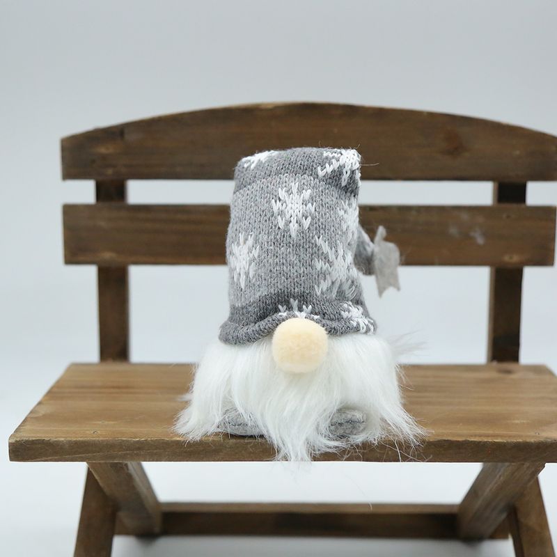 Christmas Decorations Snowflake Knitted Hat With Lights Rudolph Hanging Leg Gnome Faceless Doll Figurine_voghion.com