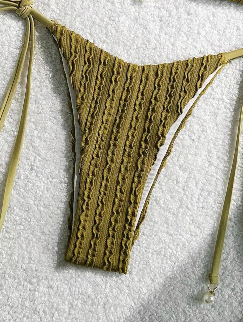 Abbigliamento da donna, nuovo costume da bagno bikini sexy con spacco, due pezzi, con coulisse e schiena scoperta_voghion.com