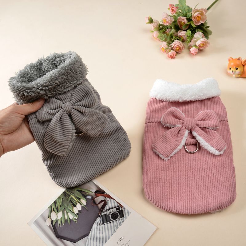Herbst-Winter-Katzenkleidung mit Schleife für kleine bis mittelgroße Katzen, warmes Katzenkostüm mit D-Ring, Kätzchenkleidung, Sphynx-Weste, Mantel, Haustieroutfits_voghion.com