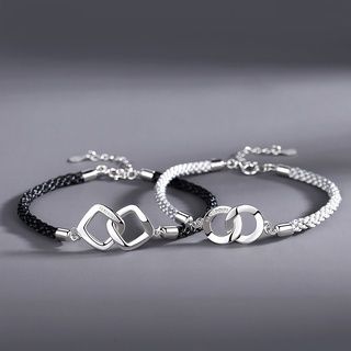 Nouveau bracelet rond en losange entrelacé noir et blanc, tissé coréen, bijou créatif fait main_voghion.com