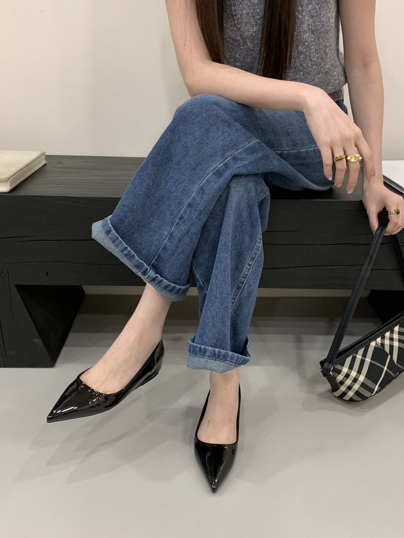 Small Wow Women's French-Inspired Pointed Toe Low Heel Pumps - Soft Leather-Like Slip-On Shoes For Women, Comfortable & Stylish_voghion.com
