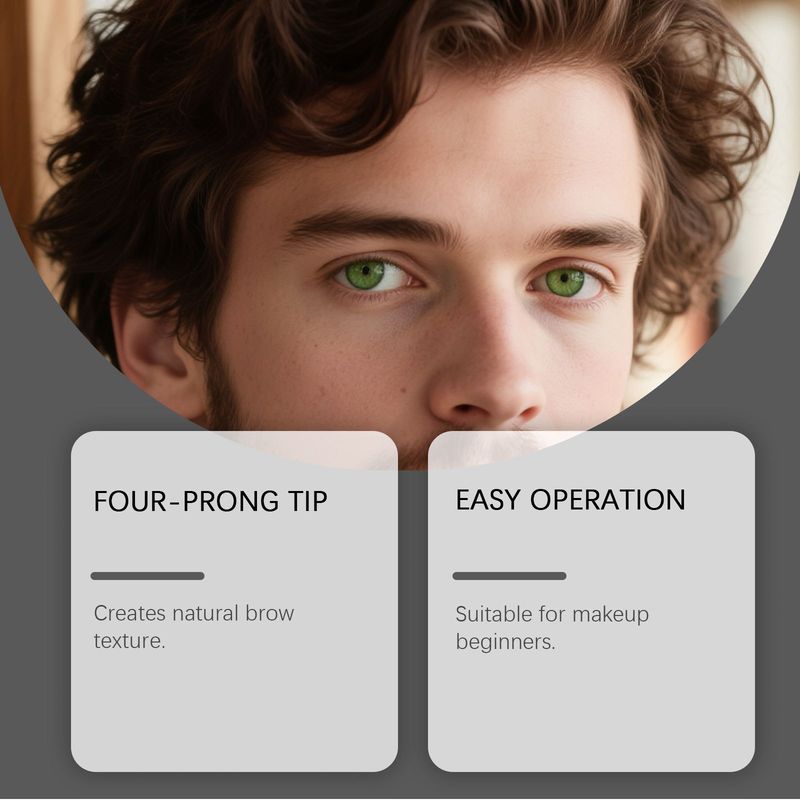 Men's Four-Prong Eyebrow Pencil Daily Color-Enhancing Shaping Natural Smooth Brow_voghion.com