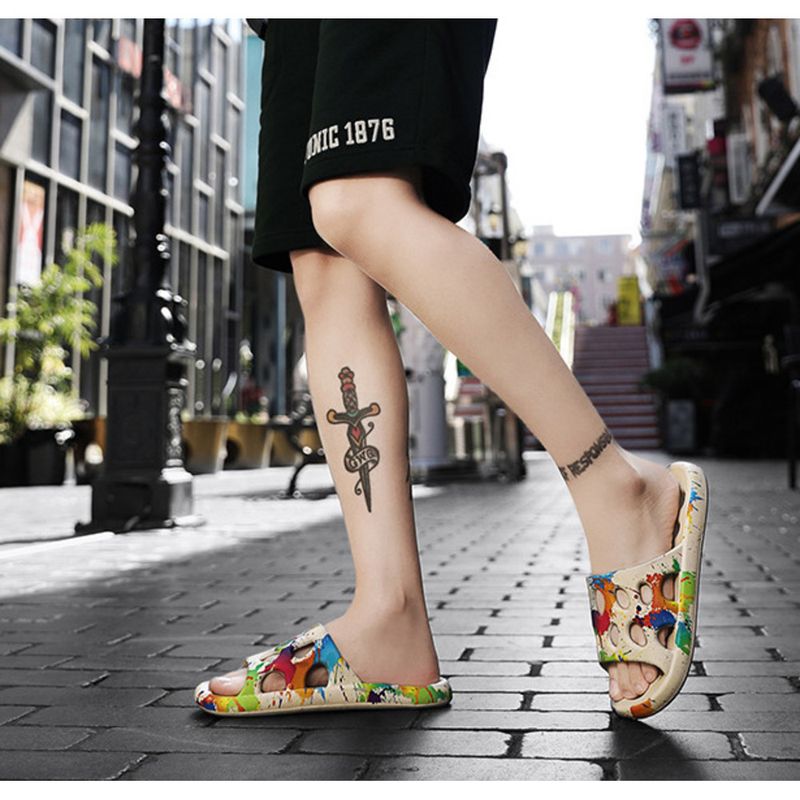 2024 Estate Nuovo Bagno Interno Esterno Casual Pantofole Grande Moda Coreana Versatile Camo Trendy Scarpe da Uomo_voghion.com