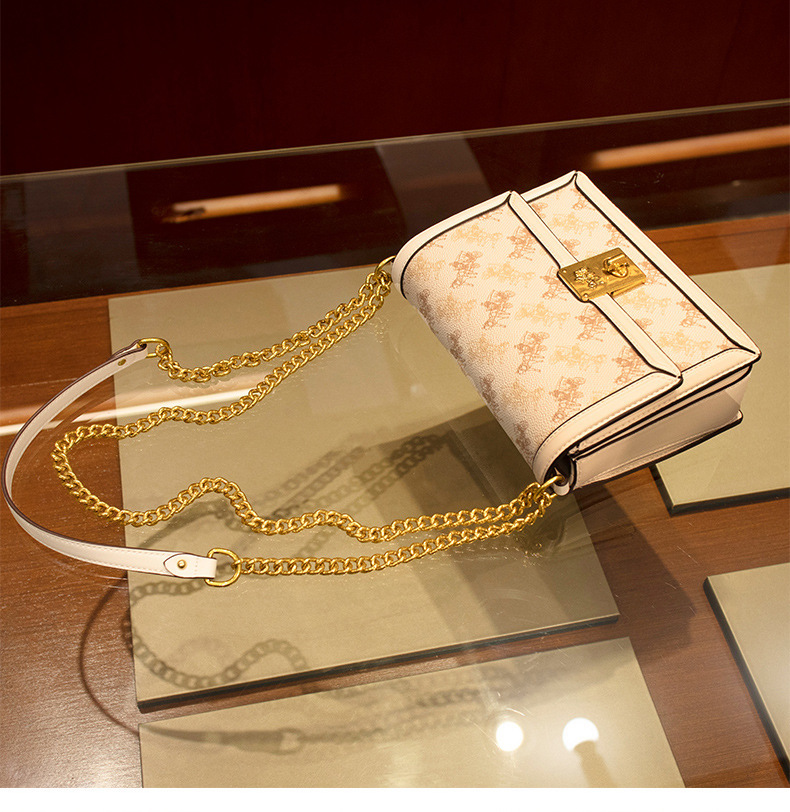 Tasche Damen Premium Sense Kettentasche Sommer neue trendige Internet-Promi-Mode Umhängetasche weiße kleine quadratische Tasche_voghion.com