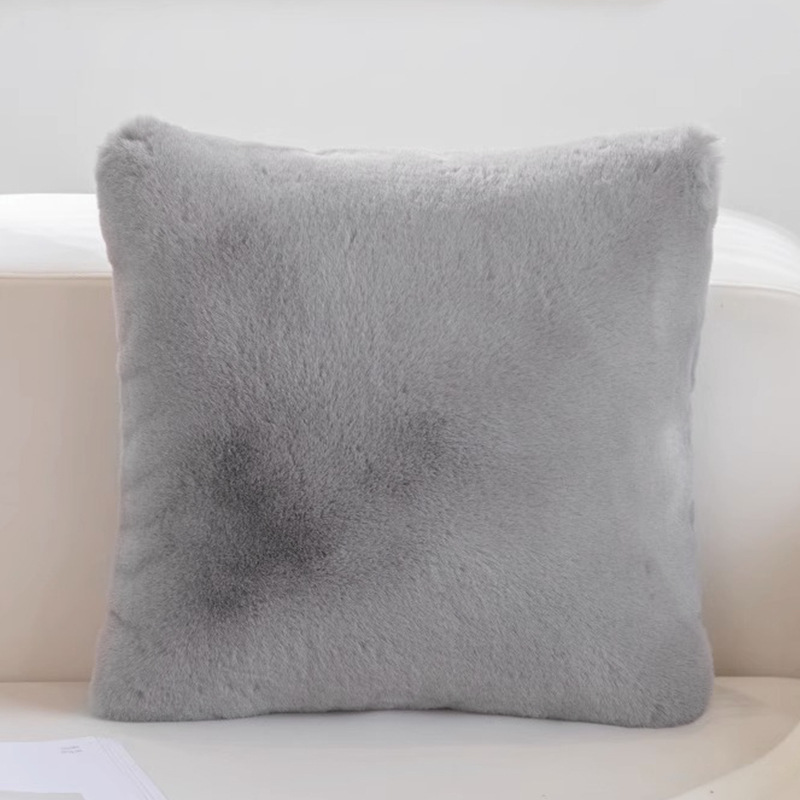 Sofa Throw Pillow Window Cushion Bed Cushion Plush Throw Pillow Imitation Rabbit Hair Pillow Lunch Headrest Cover (Without Pillow Core)_voghion.com