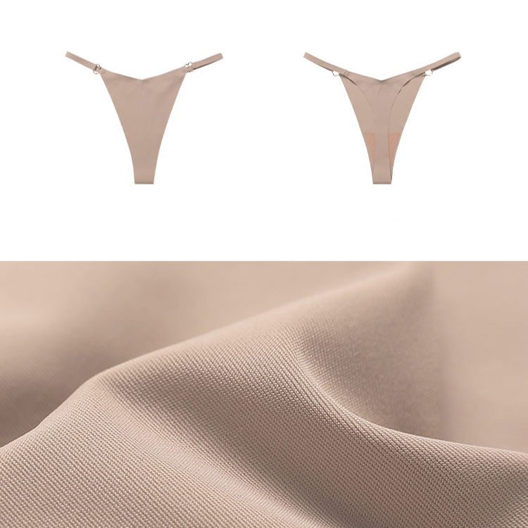 Exquisite Thin Straps Low Waist Love Ring Seamless Ice Silk Panties Sexy T Pants Large Size Pure Cotton Crotch Women's Thong Panties_voghion.com
