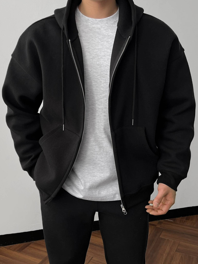 Men's Casual Sport Set – Breathable Stretchy Hoodie & Joggers, Solid Color Matching Outfit For Gym, Lounge & Everyday Wear_voghion.com