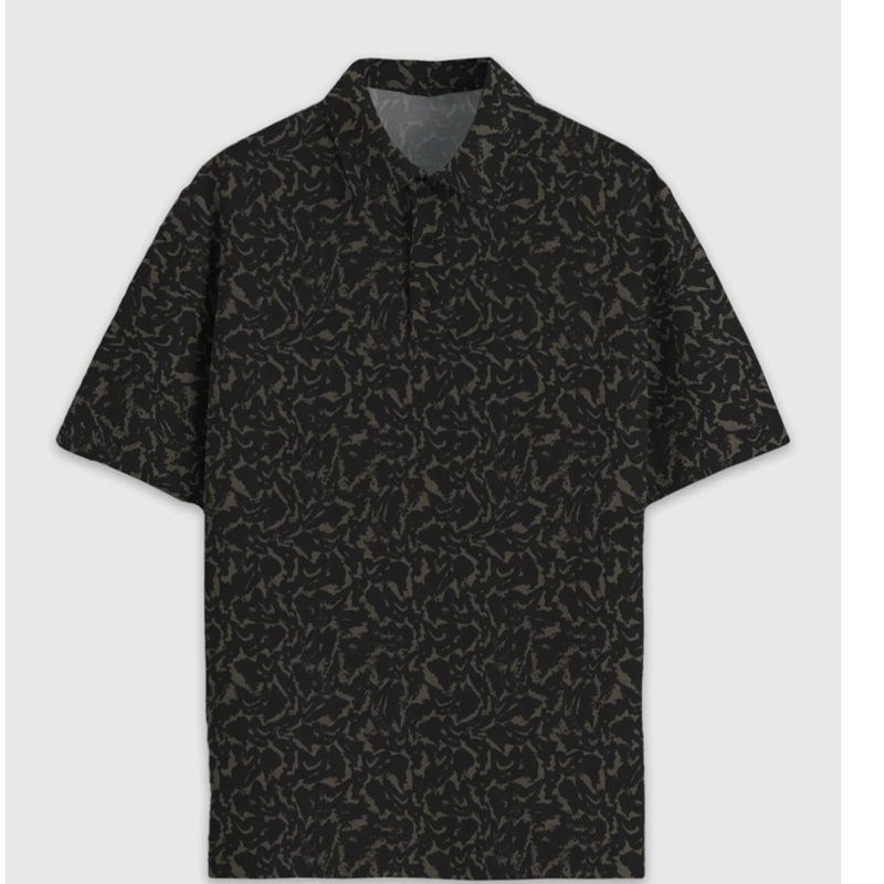 Men's Stripe-Panel Polo Shirt – Breathable Birdseye Knit With Split Hem & Relaxed Fit (Moisture-Wicking Polyester, Short Sleeve)_voghion.com