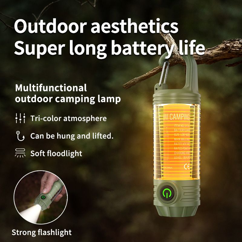 New Outdoor Lantern Multi-Source Portable Keychain Hook Mini Flashlight Atmosphere Camping Light_voghion.com