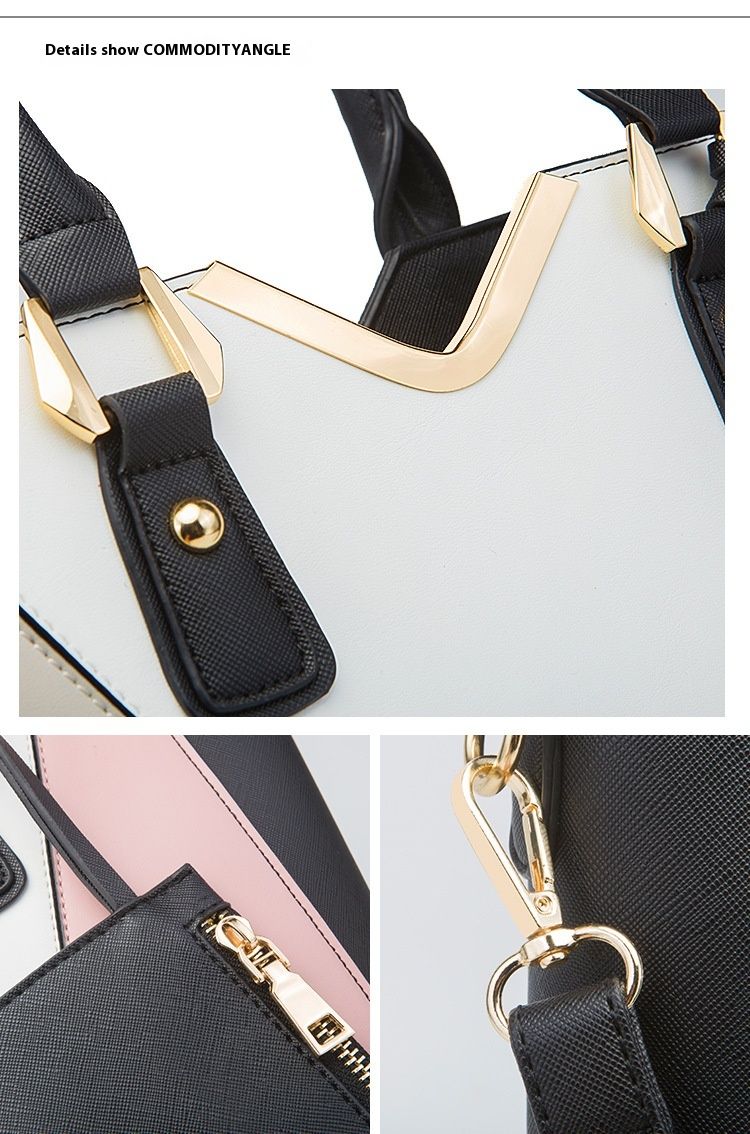 2024 new fashionable single shoulder diagonal women's hand-held cross pattern mother and child bag, color blocked four_voghion.com