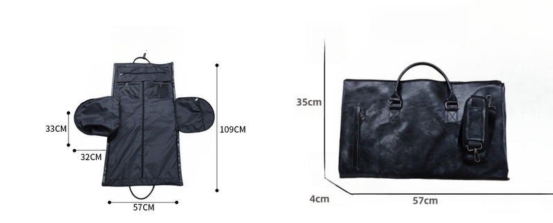 Einfache Reise-Kleidertasche, wasserdichte PU-Cabrio, tragbare Damen-Kleidertasche mit Schuhbeutel, Reise-Kleidertasche aus Leder_voghion.com