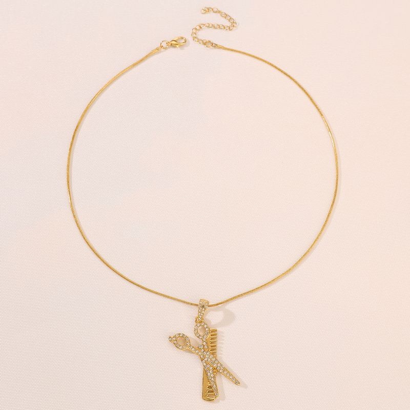 ins nisch personlighet design diamanthänge nyckelbenskedja punk kreativ kam sax halsband kvinnor_voghion.com