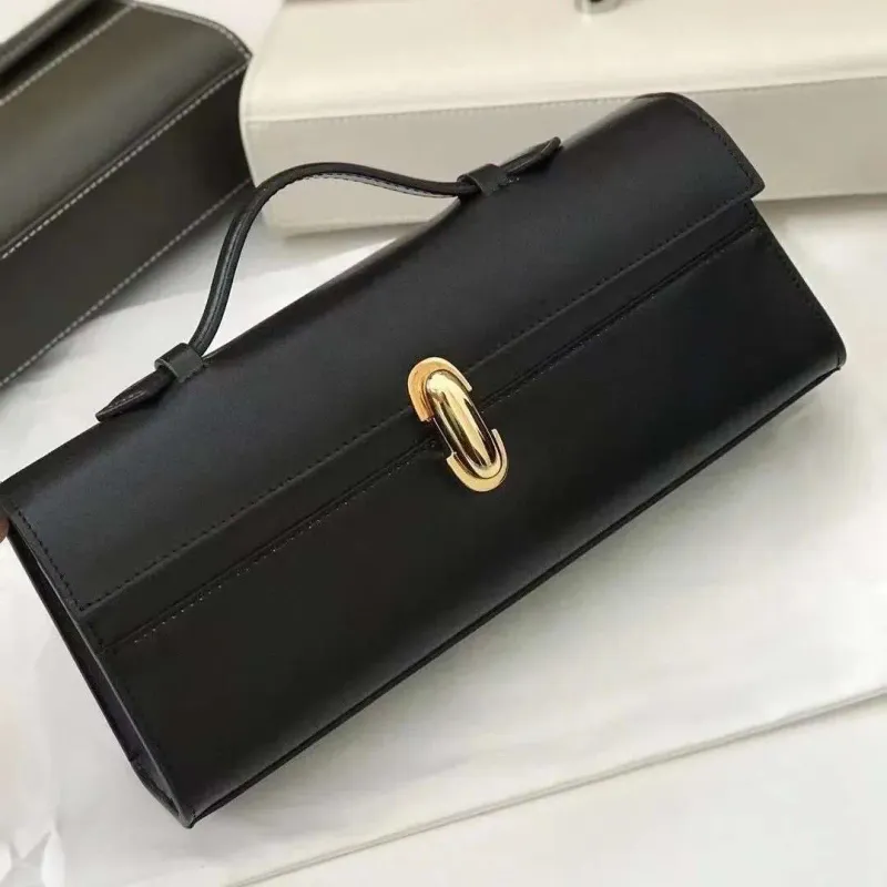 Brand Genuine Leather Tote New Women's Simple Handbag Small Square Baguette Bags High Quality Savette Symmetry Slim Bag_voghion.com