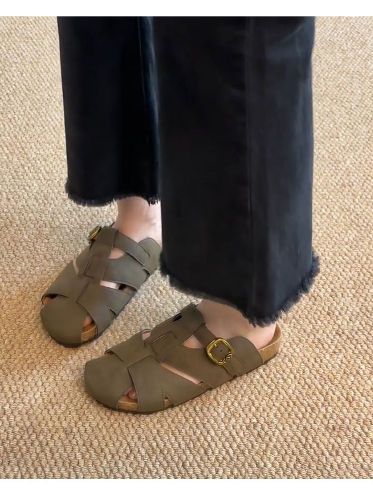 Versione Lancui ~ Scarpe da donna in morbida pelle traforata slip-on, versatili e ultra morbide, con punta rotonda_voghion.com