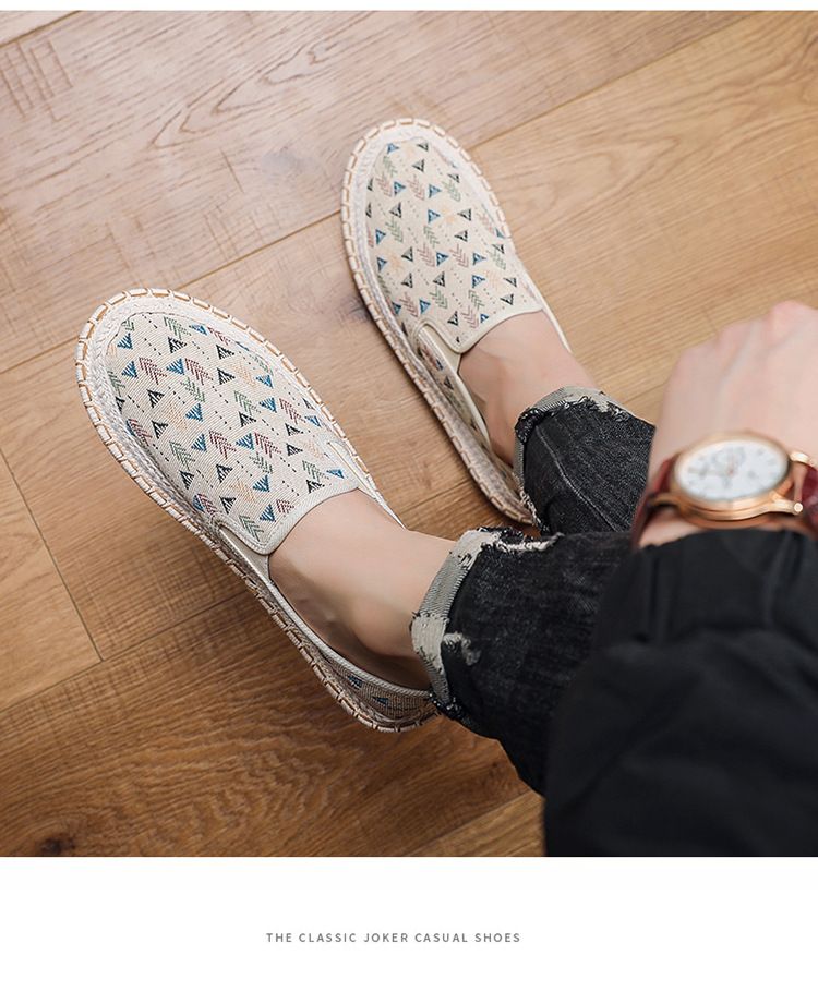 Scarpe da pescatore maschili con una copertura a pedale, scarpe pigre, suola piatta, scarpe casual in tessuto traspiranti e leggere._voghion.com