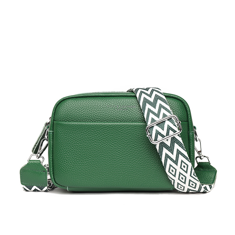 Borsa a tracolla singola semplice e alla moda, in vera pelle da donna con tracolla larga, piccola, con strato superiore in pelle di vacchetta_voghion.com